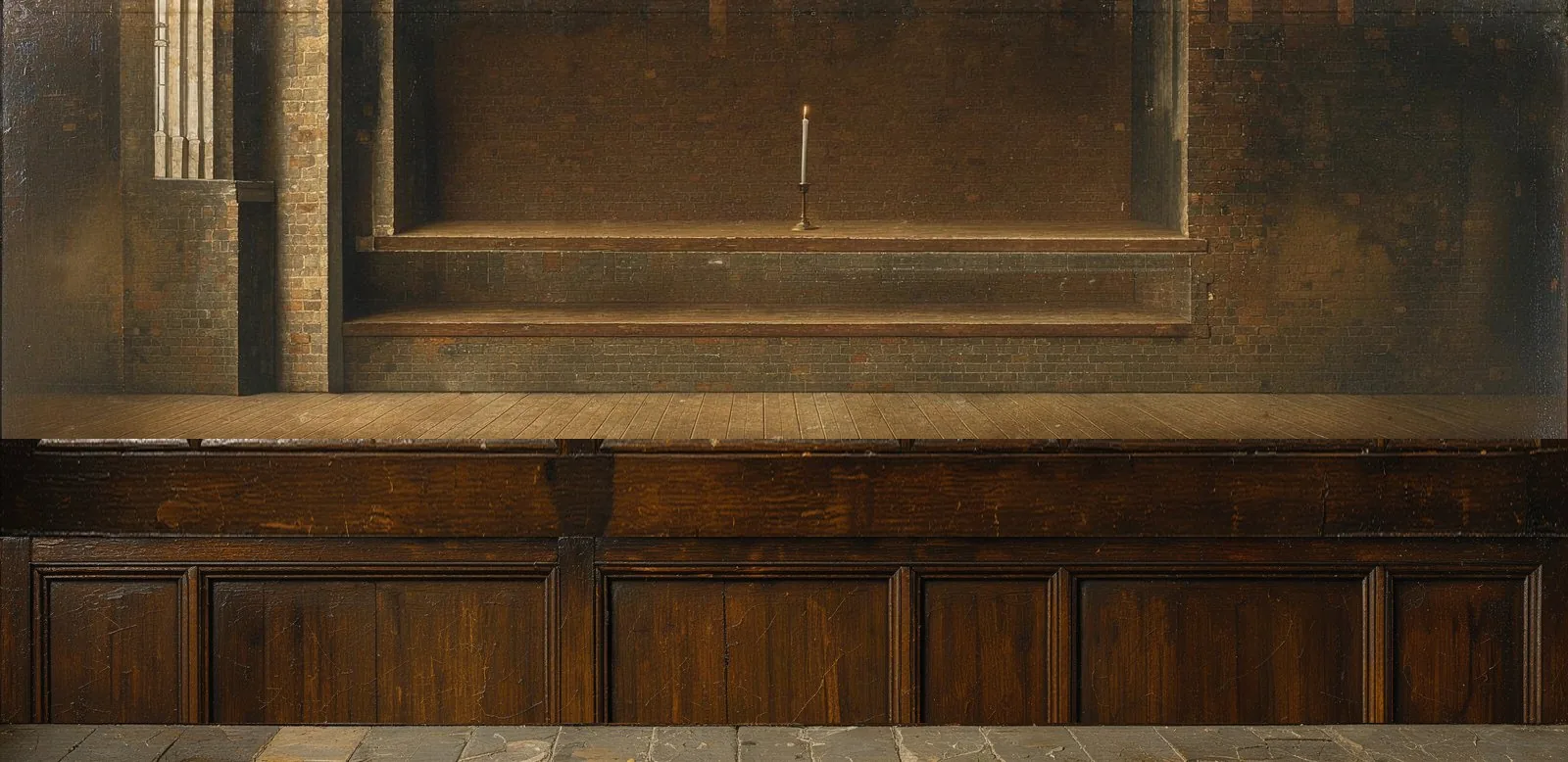 Oil painting of Ethscriptions's governance: the key-holders seated in a council gallery, their keys hanging below.